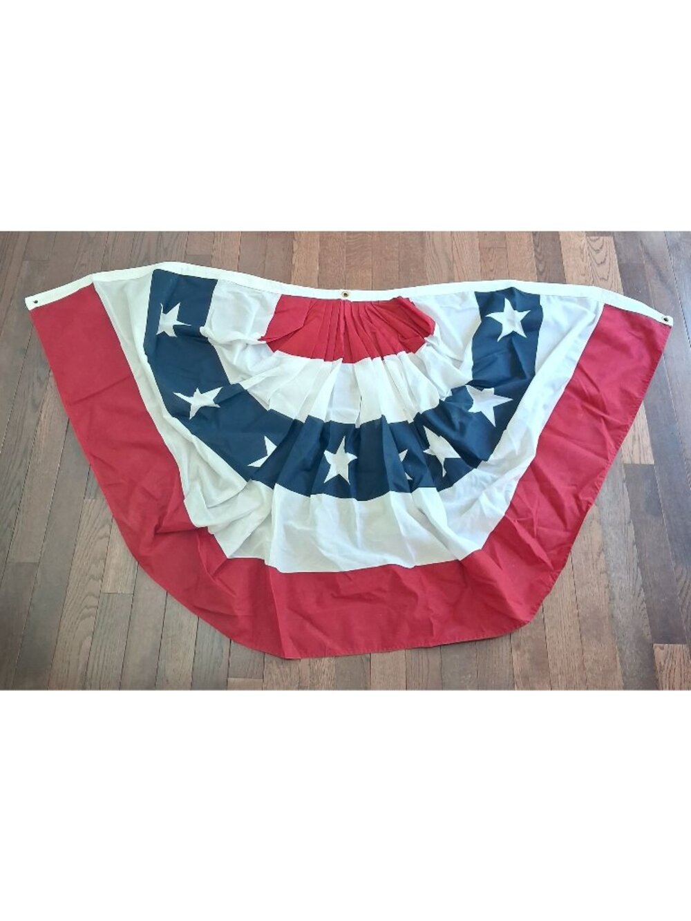 Patriotic 71" L Red White Blue Pleated Banner Bunting Stars USA